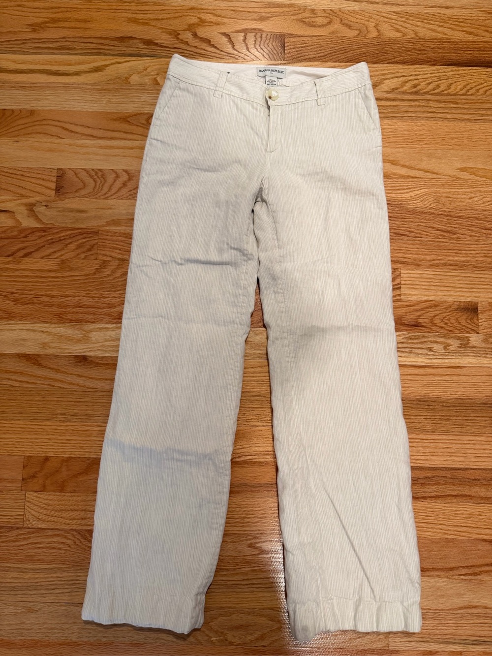 Banana Republic Linen Cotton Wide Leg Pants Women’s Size 4 Natural Flax